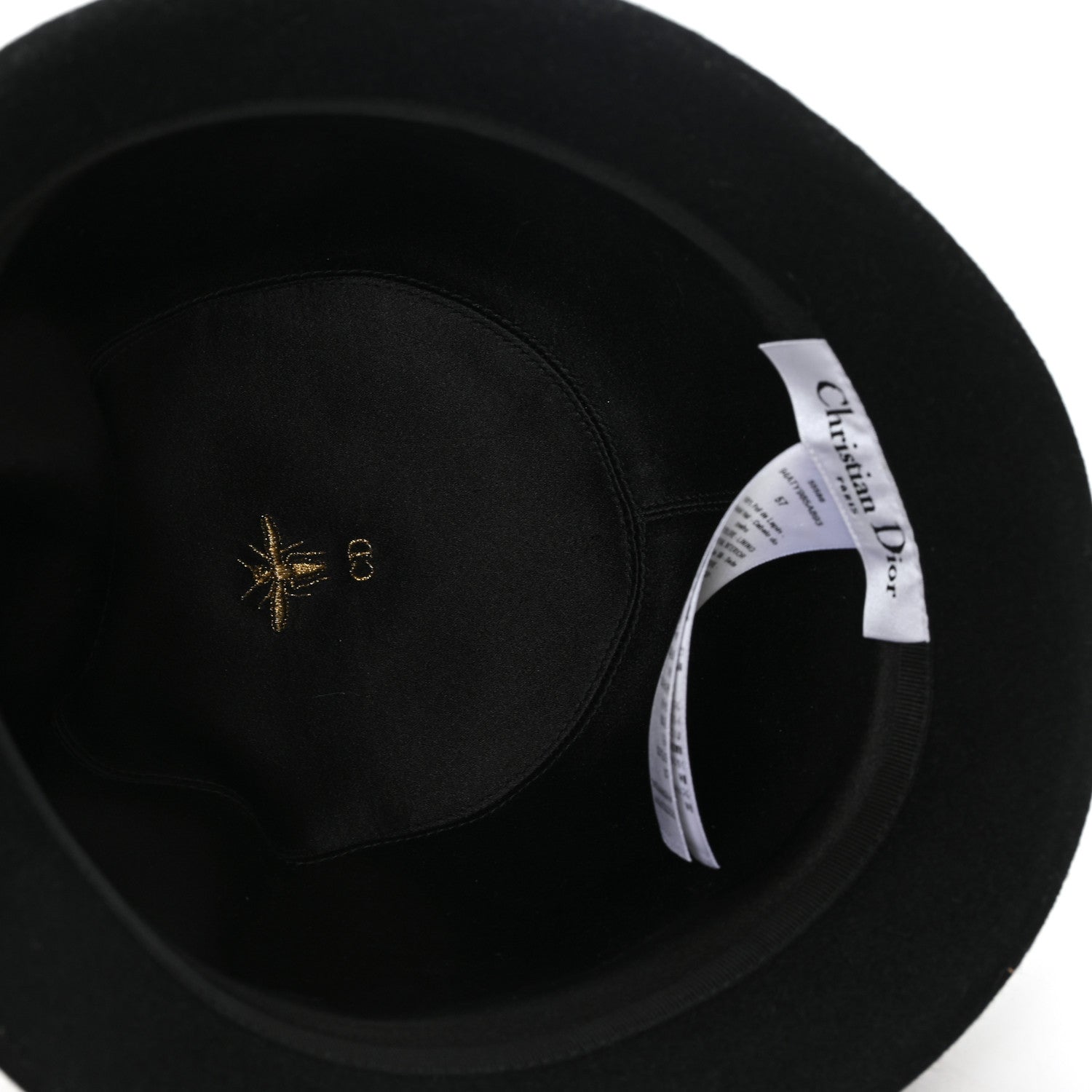 Christian Dior Wool Felt Tulip Hat 57 Black 7 of 8