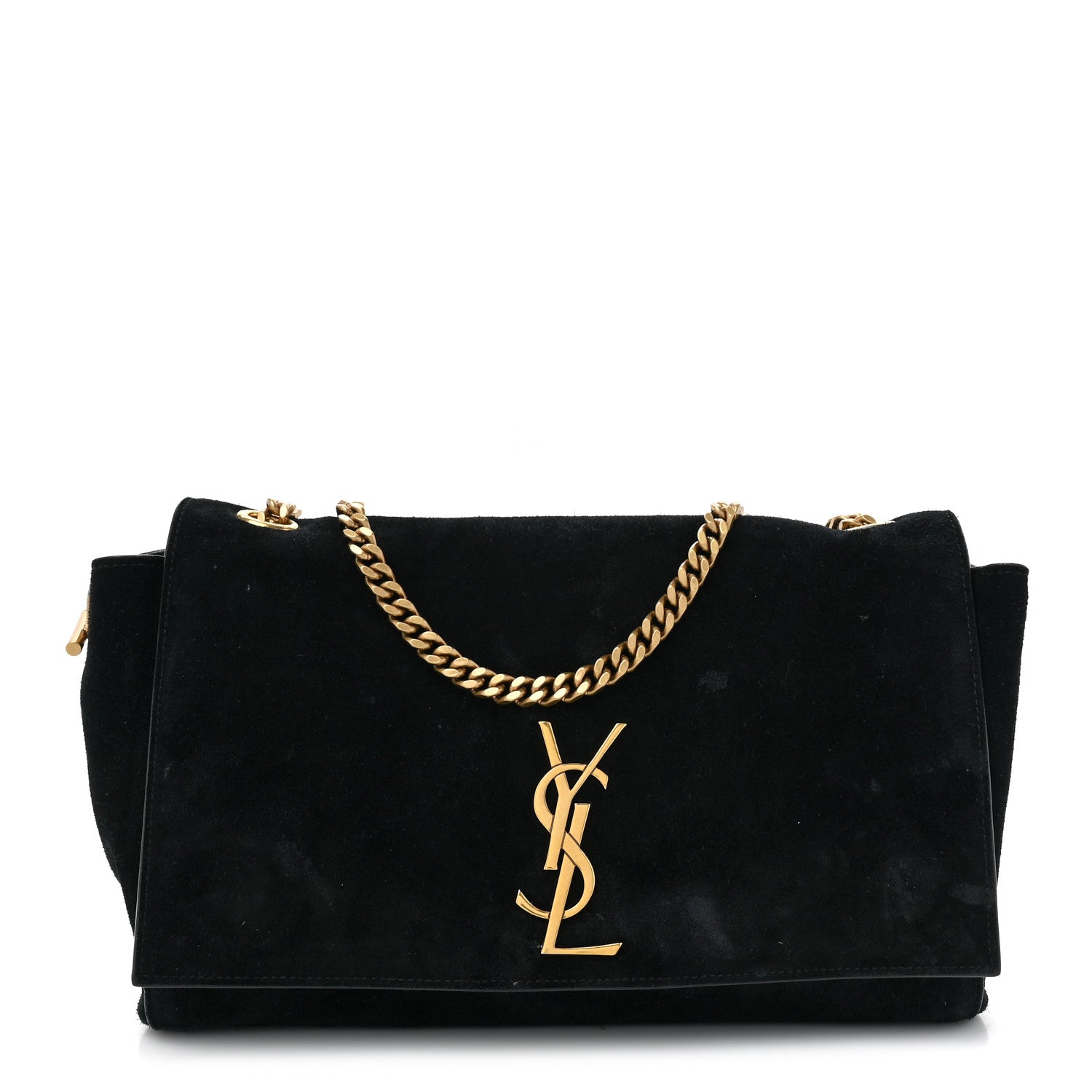 Saint Laurent Smooth Calfskin Suede Medium Reversible Monogram Kate Satchel Black 1 of 11