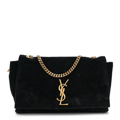 Saint Laurent Smooth Calfskin Suede Medium Reversible Monogram Kate Satchel Black 1 of 11