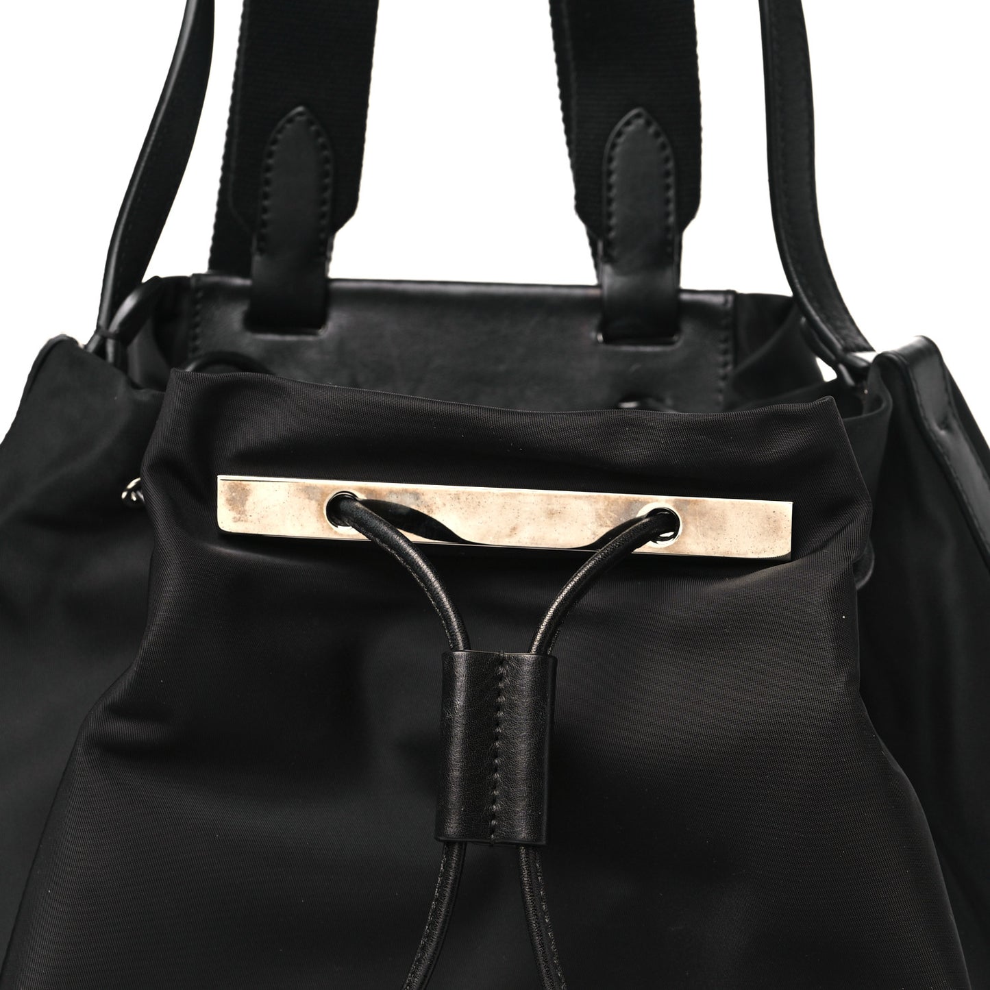Nylon Calfskin Backpack 11 Black