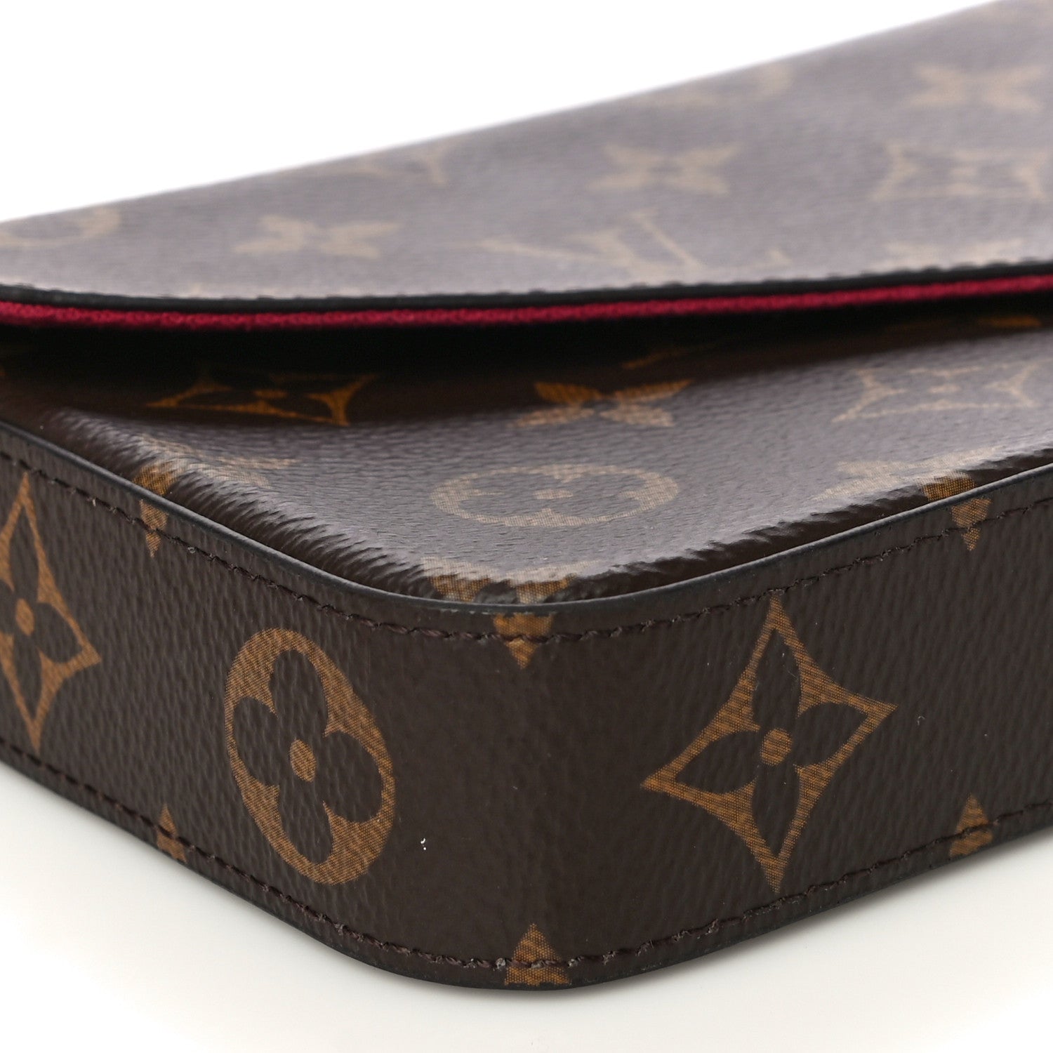 Louis Vuitton Monogram Pochette Felicie Chain Wallet Fuchsia 9 of 14