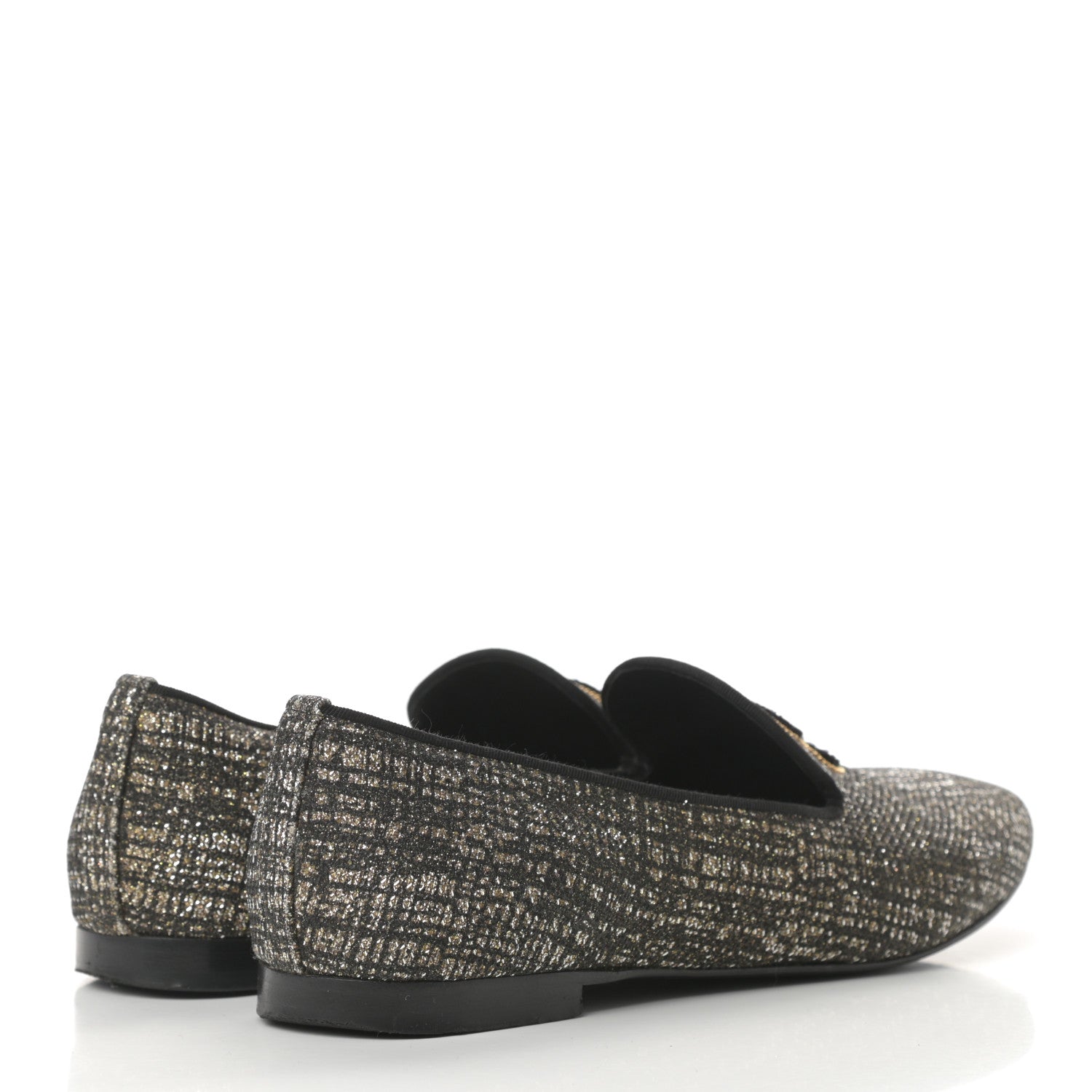 Chanel Fantasy Tweed CC Mocassin Loafers 38 Silver 4 of 12