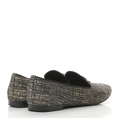 Chanel Fantasy Tweed CC Mocassin Loafers 38 Silver 4 of 12
