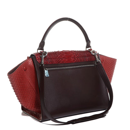 Celine Python and Calfskin Medium Tri-Color Trapeze Wine 3 of 9