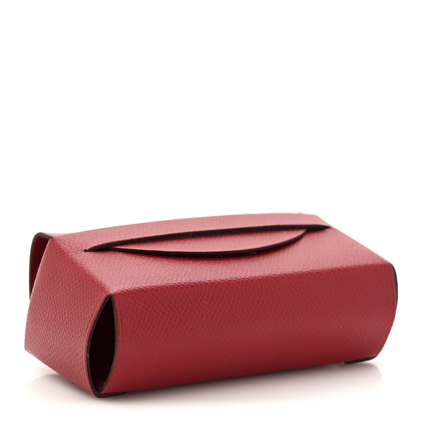 Grained Madame Calfskin Lipstick Case with Mirror Rouge Piment
