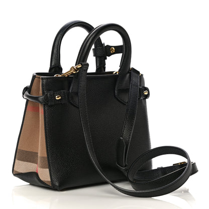 Burberry Derby Calfskin House Check Baby Banner Tote Black 3 of 10