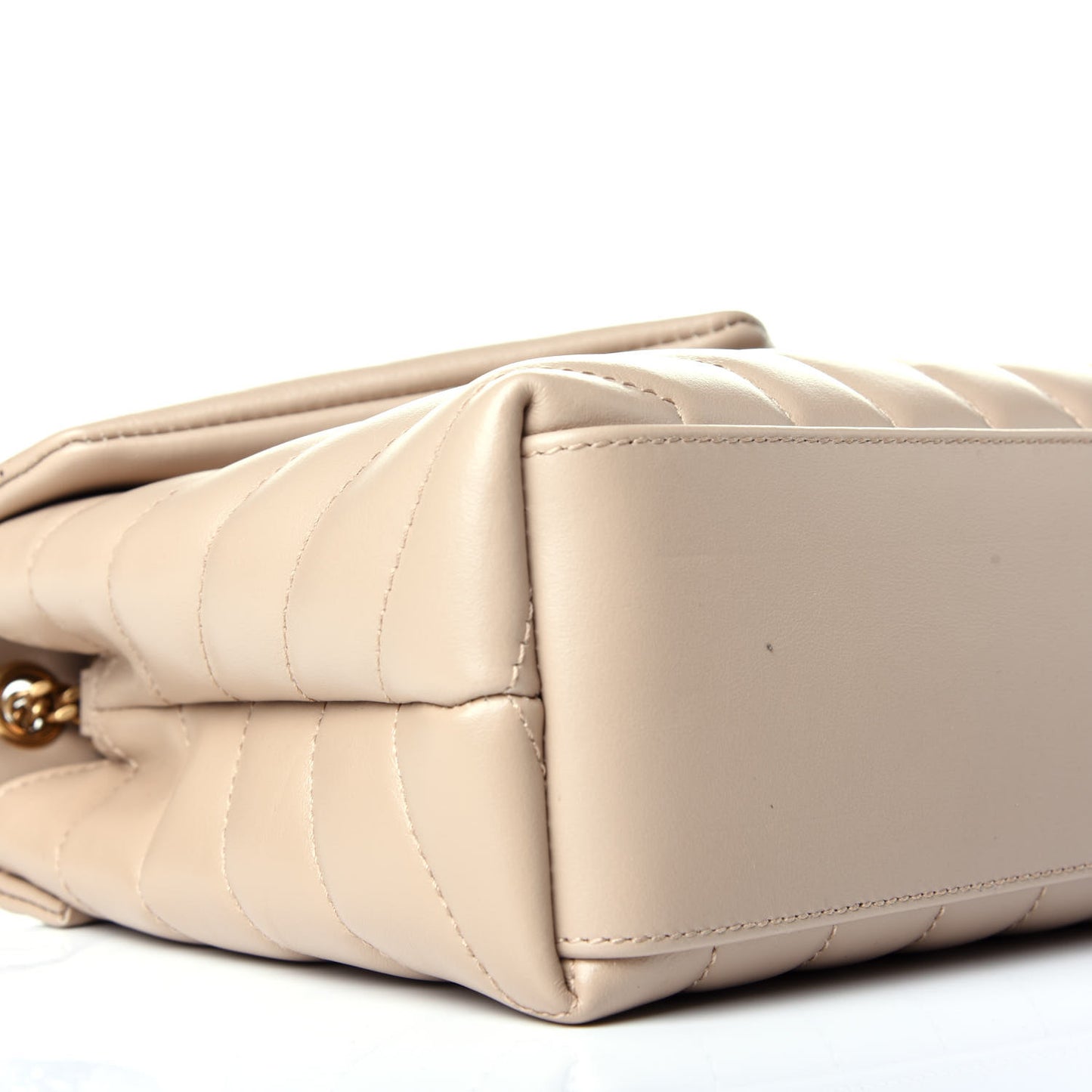 Calfskin Y Quilted Monogram Small Loulou Chain Satchel Dark Beige
