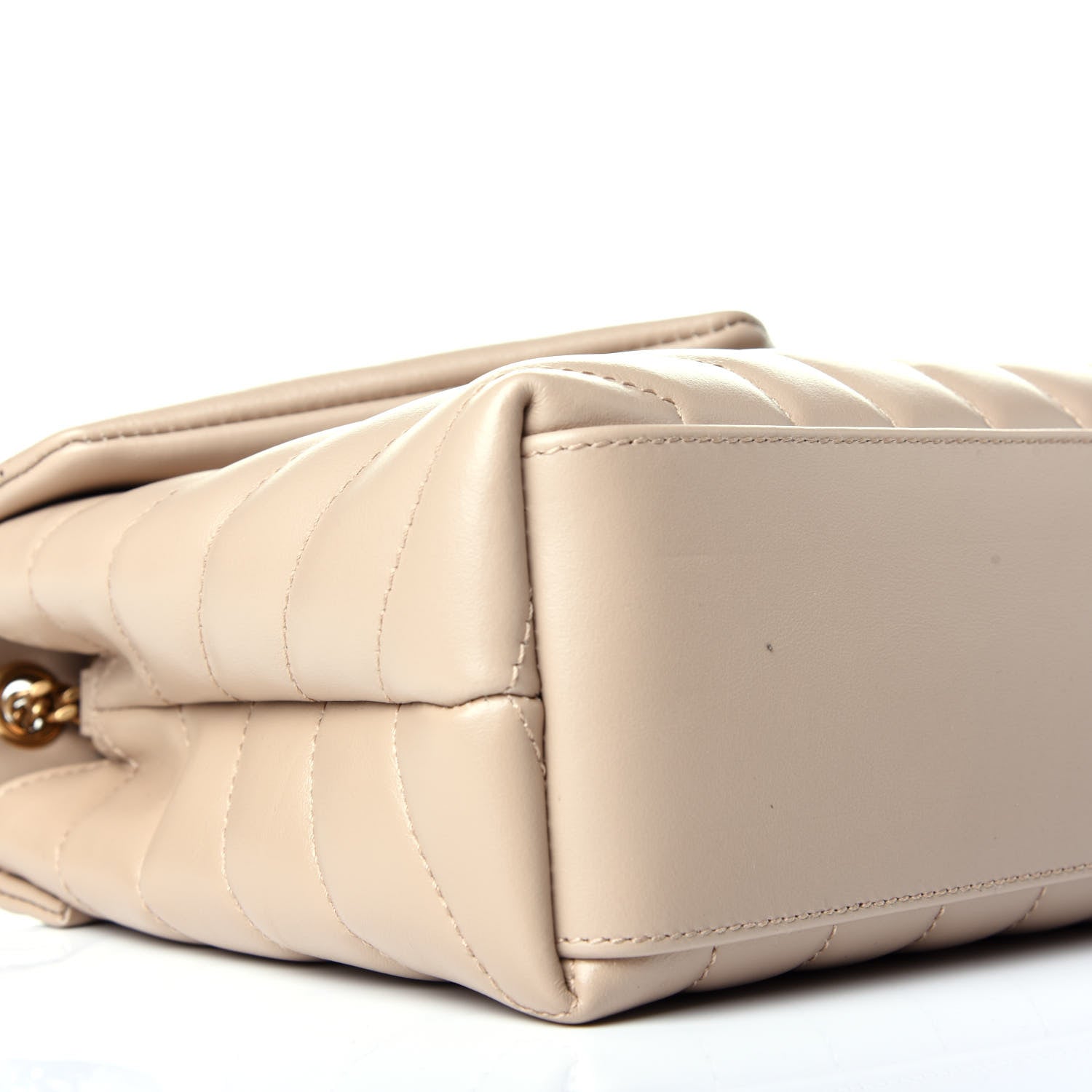 Saint Laurent Calfskin Y Quilted Monogram Small Loulou Chain Satchel Dark Beige 7 of 8