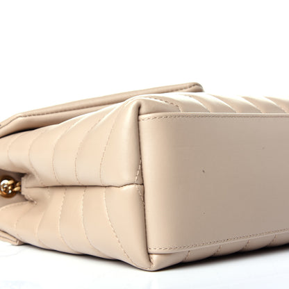 Saint Laurent Calfskin Y Quilted Monogram Small Loulou Chain Satchel Dark Beige 7 of 8