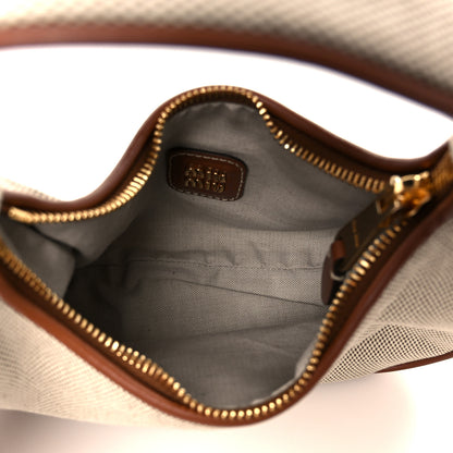 Miu Miu Canvas Calfskin Small Wander Hobo Naturale Brandy 5 of 9