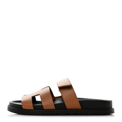 Hermes Calfskin Womens Chypre Sandals 36 Naturel 1 of 9