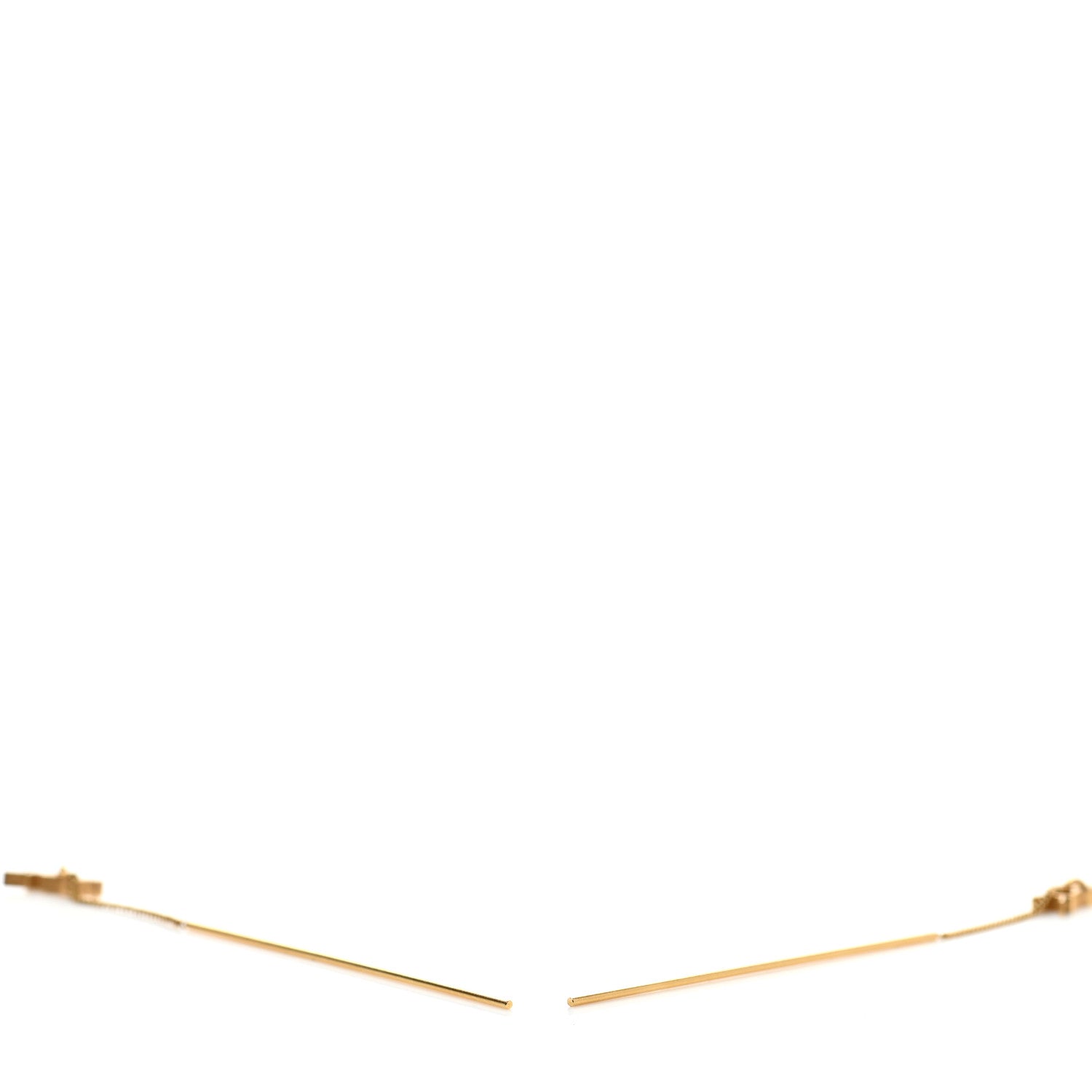 Saint Laurent Metal Monogram Pendant Threader Earrings Gold 3 of 3