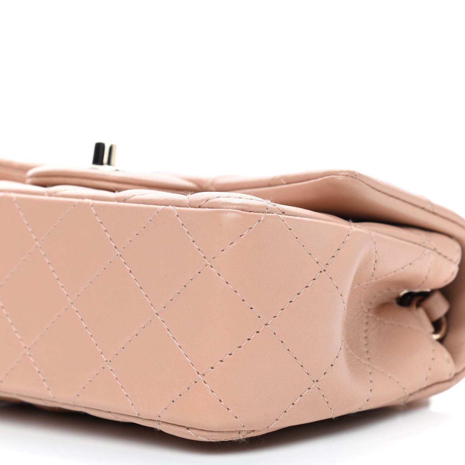 Chanel Lambskin Quilted Mini Rectangular Flap Beige 8 of 8