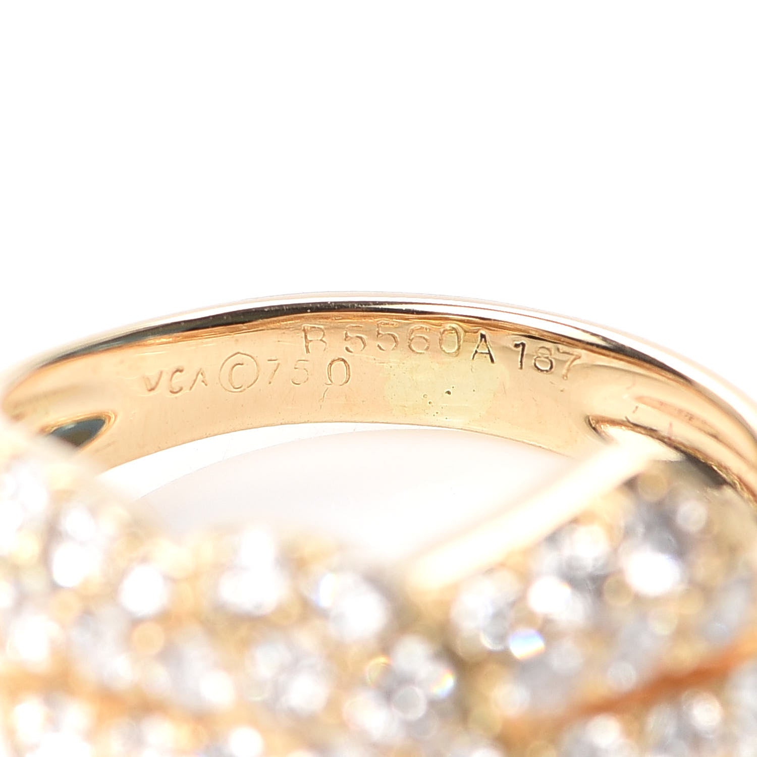 Van Cleef & Arpels 18K Yellow Gold Diamond Bow Ring 50 5.5 5 of 5