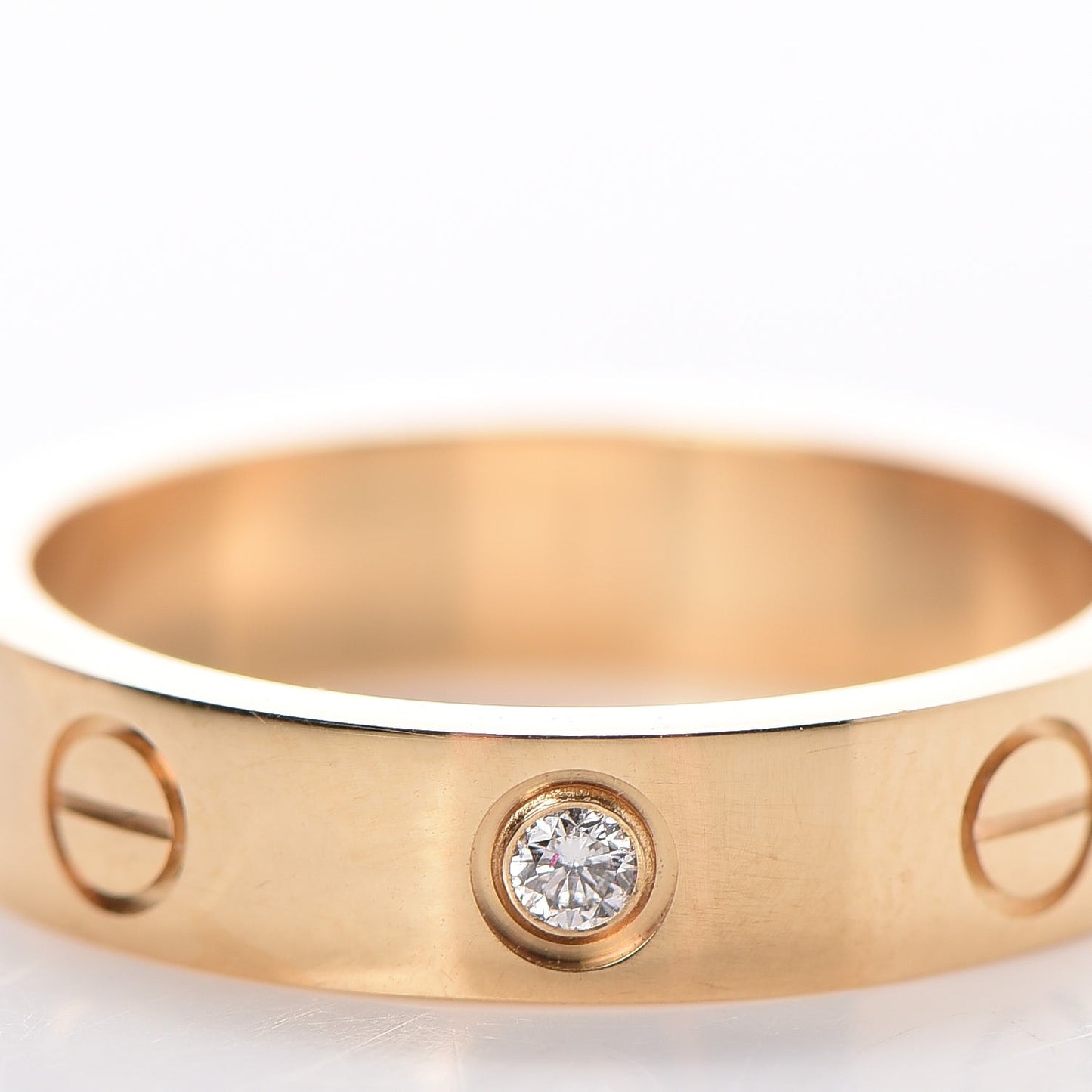 18K Yellow Gold Diamond 4mm LOVE Wedding Band Ring 49 4.75