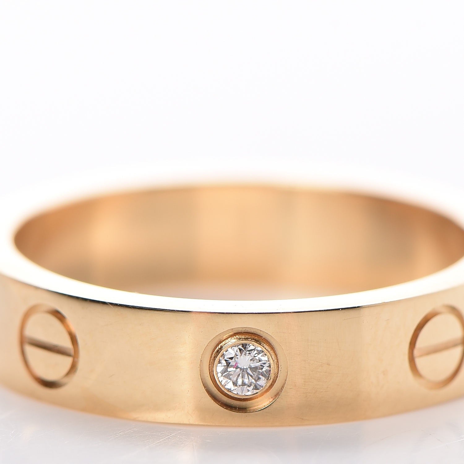 Cartier 18K Yellow Gold Diamond 4mm LOVE Wedding Band Ring 49 4.75 8 of 13