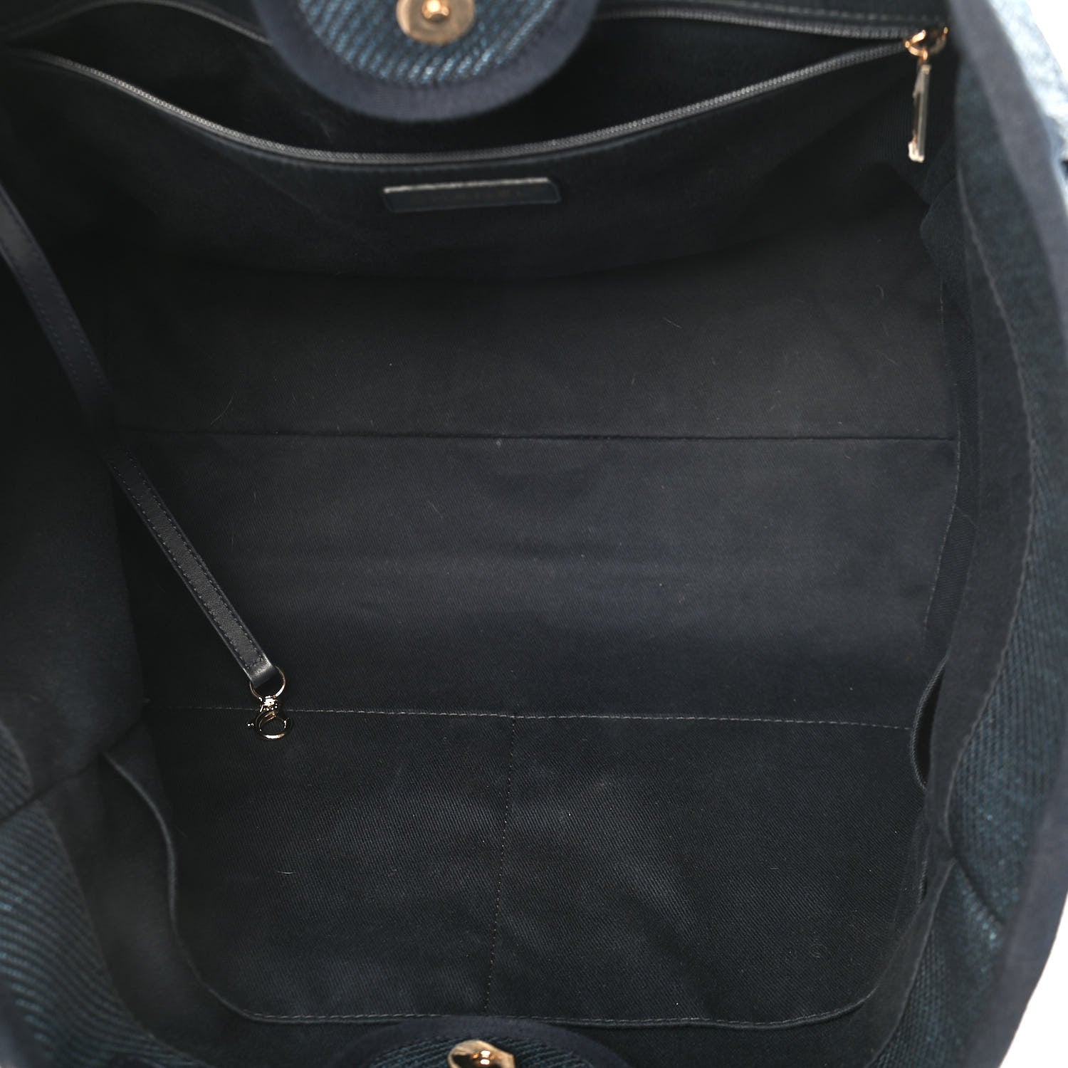 Chanel Mixed Fibers Calfskin Medium Deauville Tote Blue 4 of 8