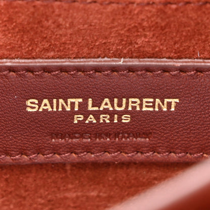 Saint Laurent Calfskin Crocodile Embossed Medium Monogram Sunset Amber 7 of 12