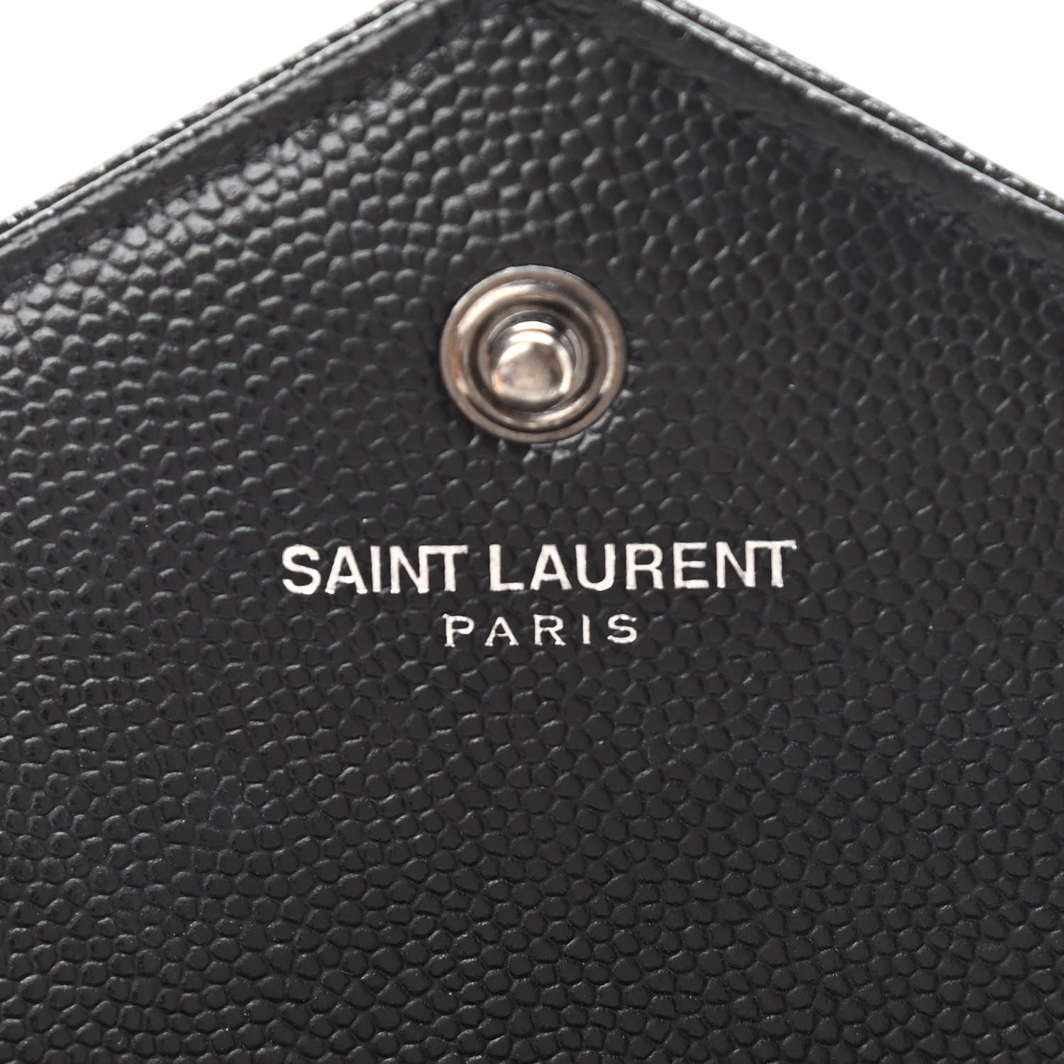 Saint Laurent Grain De Poudre Matelasse Chevron Monogram Chain Wallet Black 5 of 16