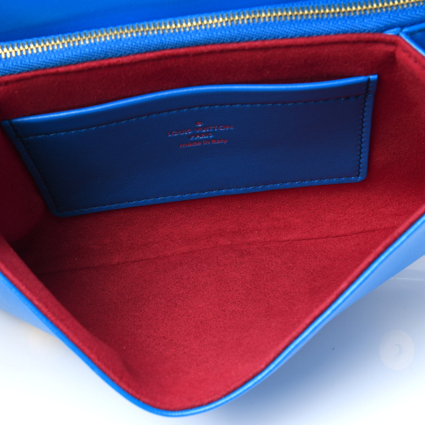 Lambskin Embossed Monogram Vuittamins Pochette Coussin Blue Red