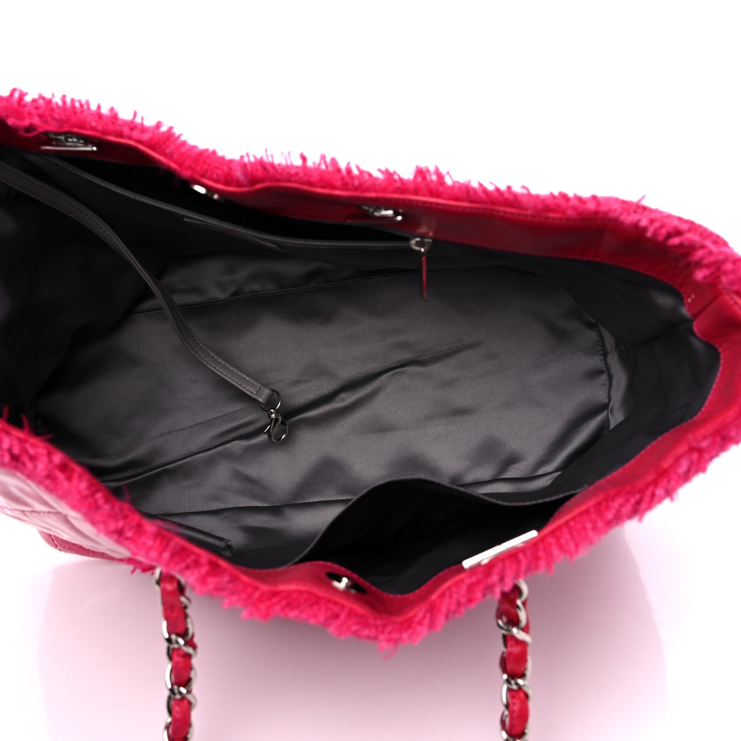 Vinyl Quilted Funny Tweed Tote Fuchsia