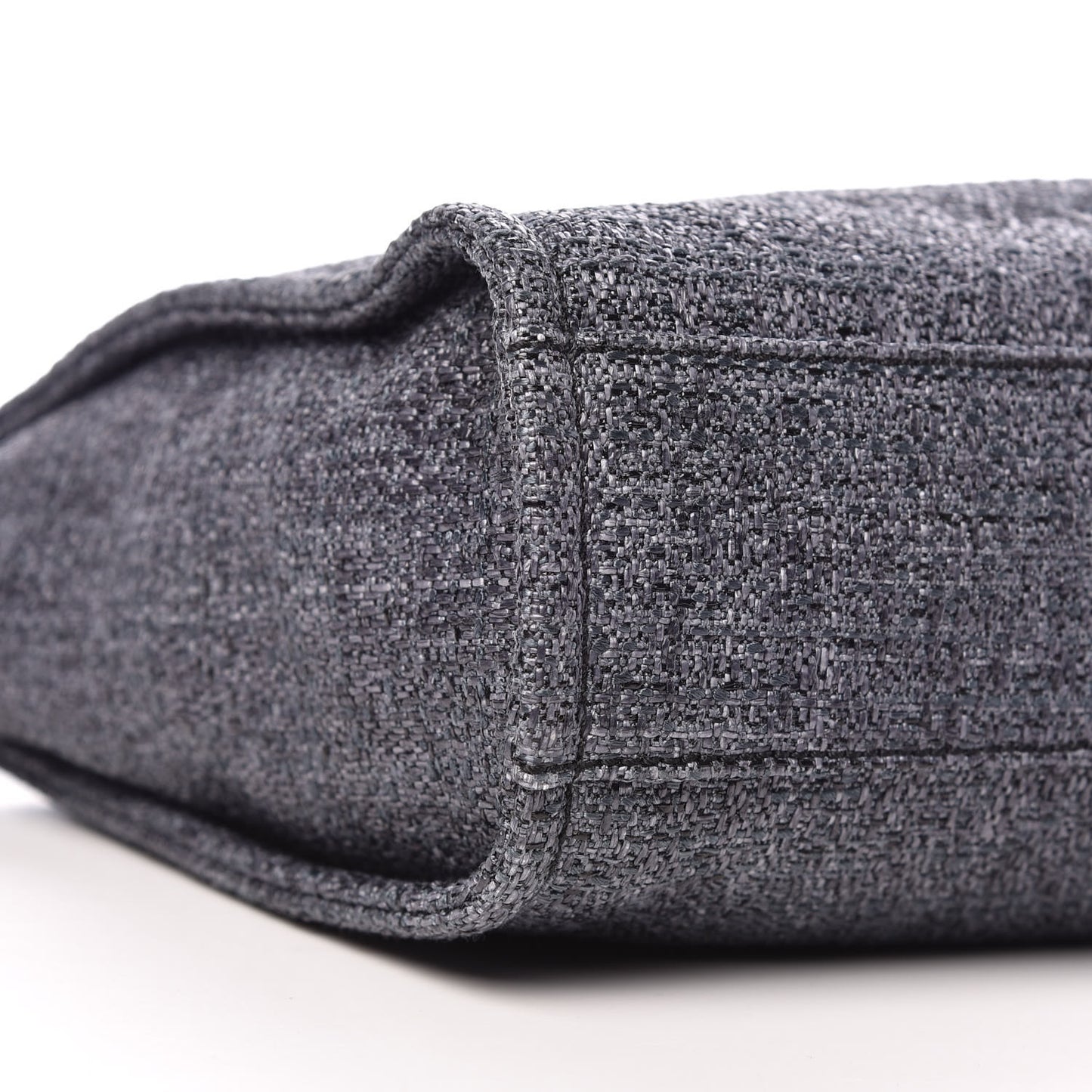 Woven Straw Raffia Mini Deauville Tote Grey