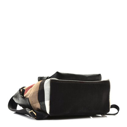 Burberry Mega Check Calfskin Abbeydale Simple Backpack Black Camel 5 of 10