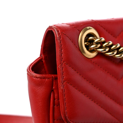 Gucci Calfskin Matelasse Small GG Marmont Shoulder Bag Hibiscus Red 19 of 21