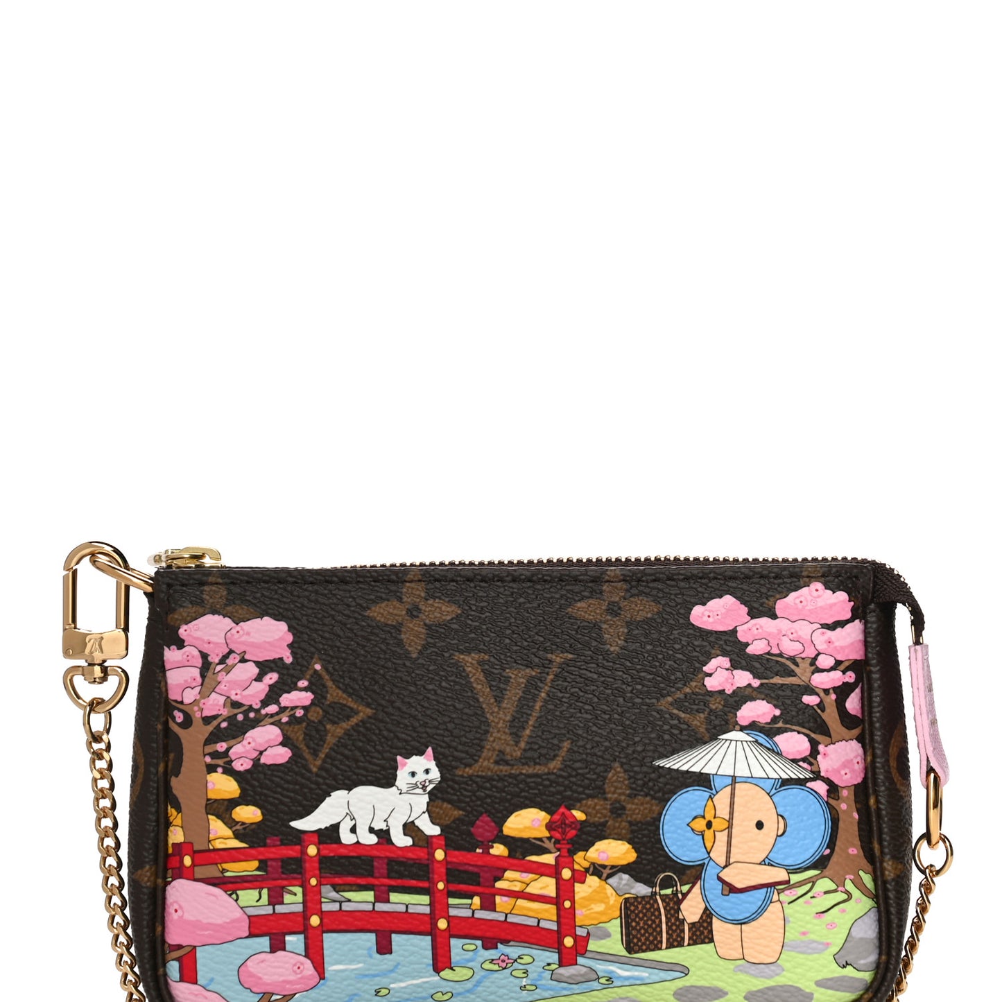 Monogram 2021 Christmas Animation Japanese Garden Mini Pochette Accessories Wisteria Pink