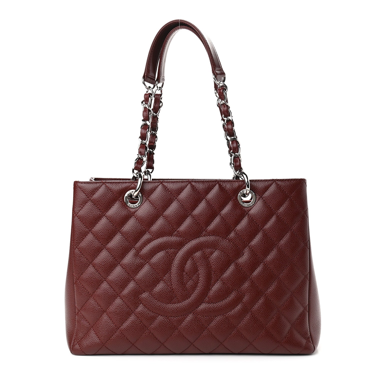Chanel Caviar Quilted Grand Shopping Tote GST Dark Burgundy 1 of 10