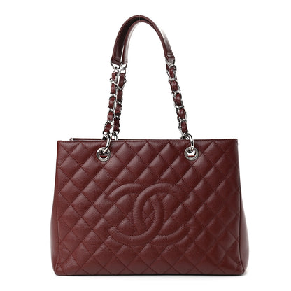 Chanel Caviar Quilted Grand Shopping Tote GST Dark Burgundy 1 of 10
