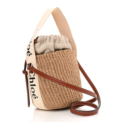 Chloe Raffia Calfskin Small Woody Basket Bag Brown 3 of 11