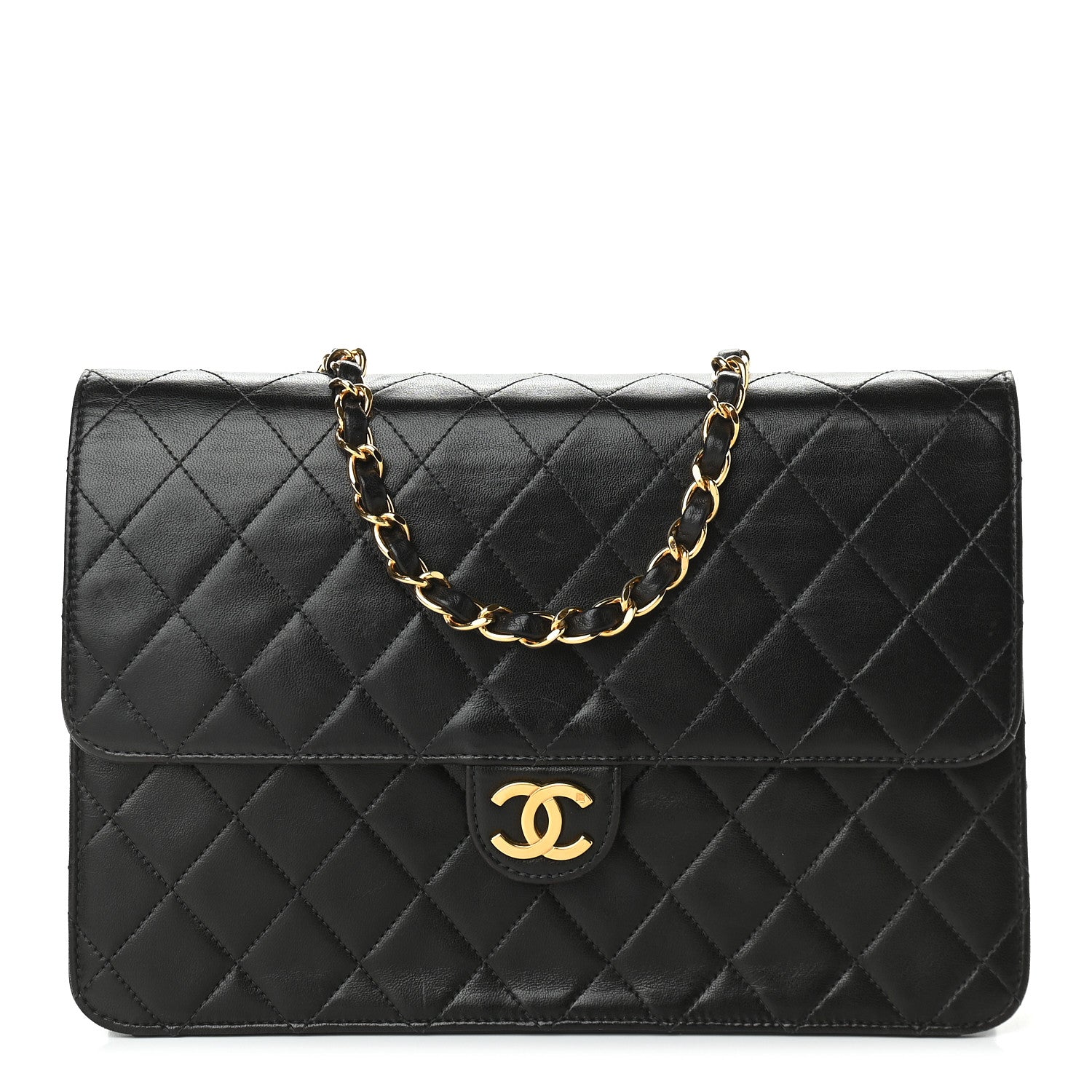Chanel Lambskin Quilted Medium Single Flap Black 1 of 8
