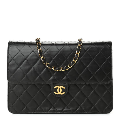 Chanel Lambskin Quilted Medium Single Flap Black 1 of 8