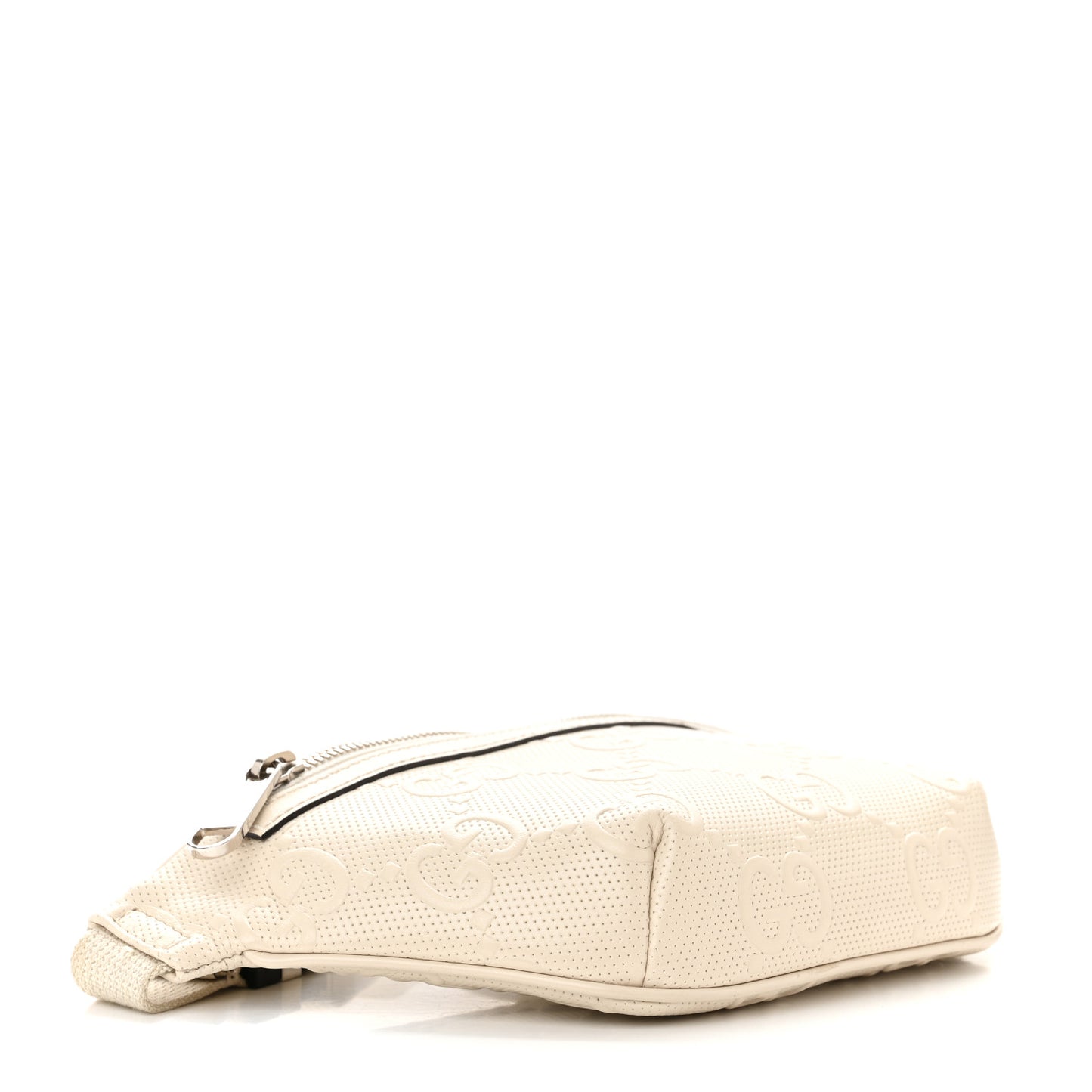 Calfskin GG Tennis Embossed Belt Bag Mystic White