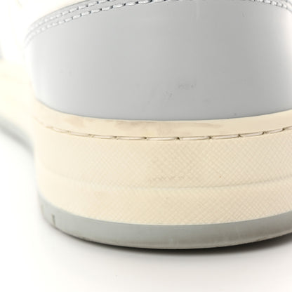 Prada Vitello Sport Spazzolato Rois Triangle Logo Womens Downtown Low Top 30mm Sneakers 37.5 White Fiordaliso 17 of 18