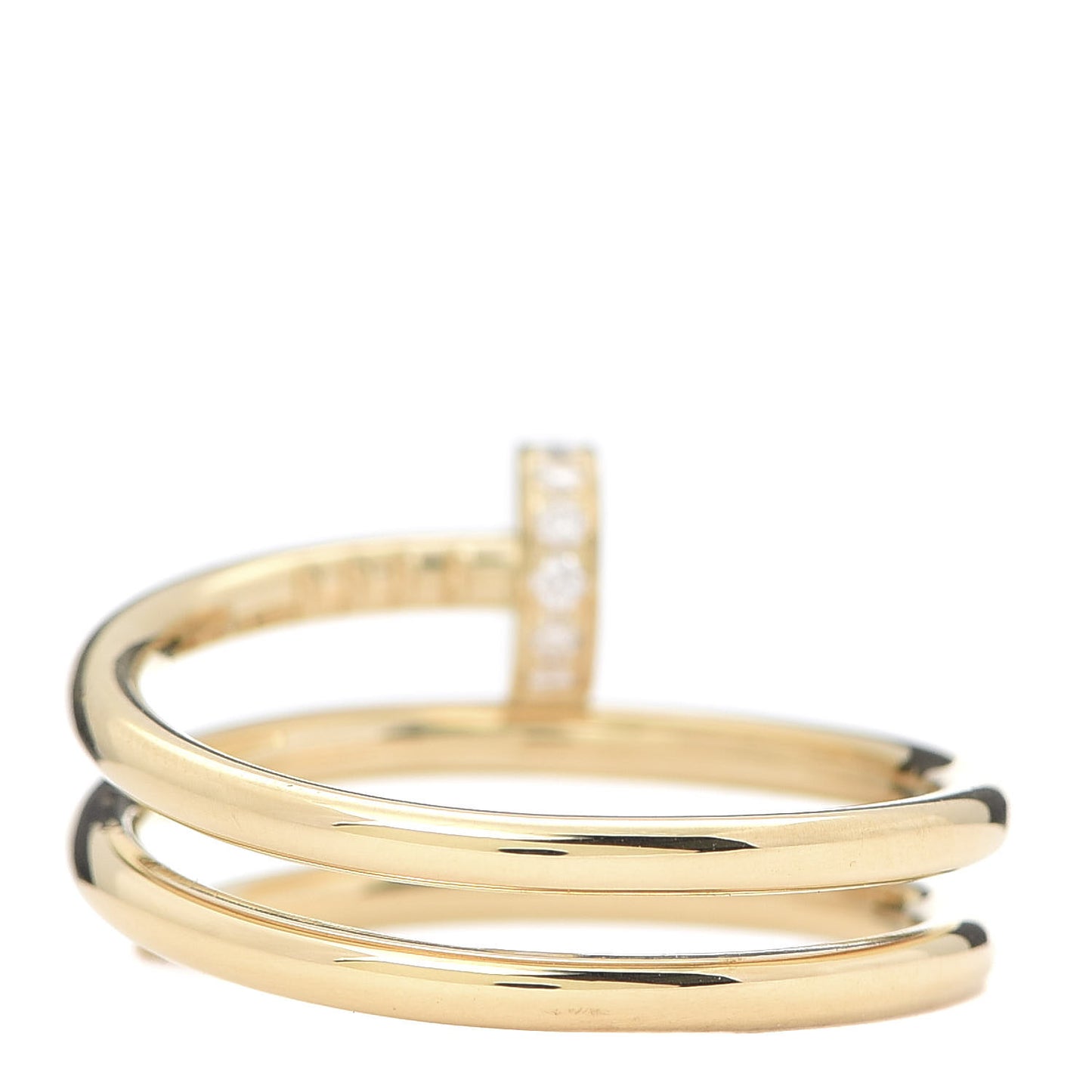 18K Yellow Gold Diamond Double Juste Un Clou Ring 54 6.75
