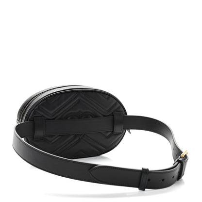Gucci Calfskin Matelasse GG Marmont Belt Bag 85 34 Black 3 of 12