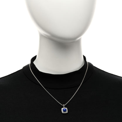 David Yurman Sterling Silver Diamond Lapis Lazuli 7mm Petite Albion Pendant Necklace 2 of 6