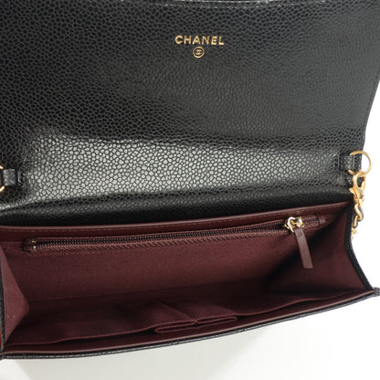 Chanel Caviar Quilted Wallet With Chain Black 6 of 9