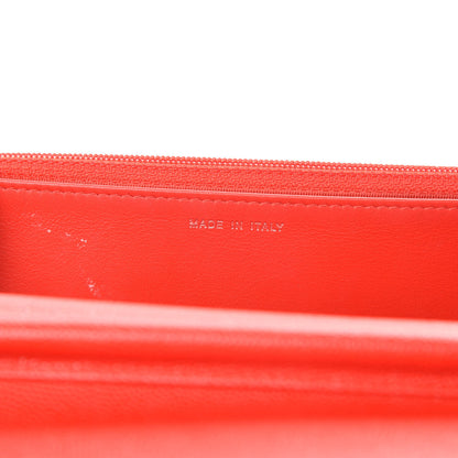 Chanel Caviar Chevron Quilted Wallet On Chain WOC Red 7 of 14