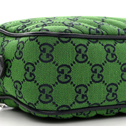 Gucci Monogram Multicolor Matelasse Diagonal Small GG Marmont Chain Shoulder Bag Green Blue 9 of 10