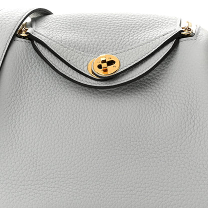 Hermes Taurillon Clemence Mini Lindy 20 Bleu Pale 8 of 11