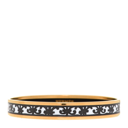 Hermes Enamel Printed Narrow Balcons Du Guadalquivir Bracelet 70 Black 1 of 6