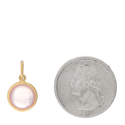 Tiffany 18K Yellow Gold Rose Quartz Paloma Picasso Dot Charm 2 of 3