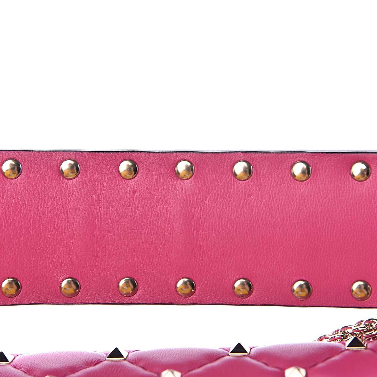 Nappa Medium Rockstud Spike Shoulder Bag Pink Orchid