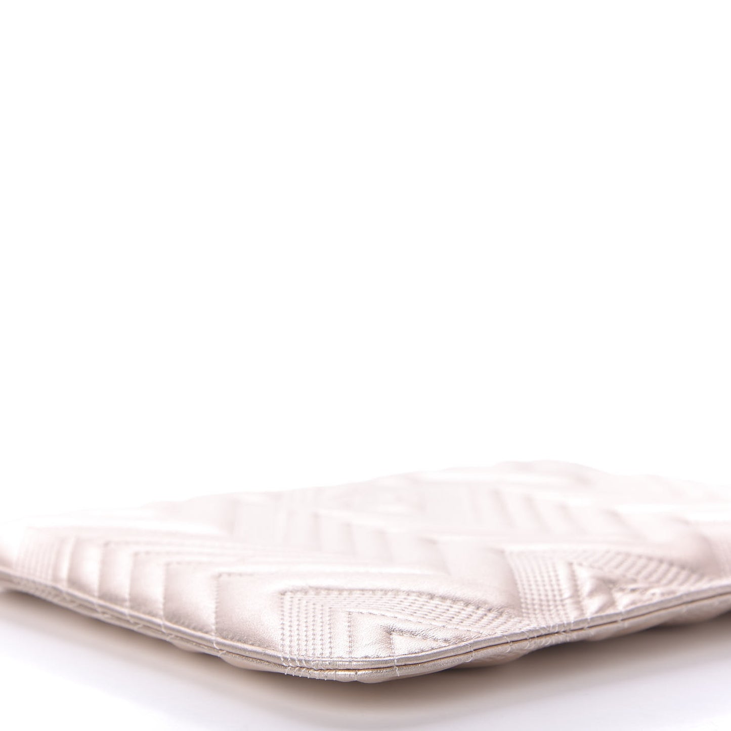 Metallic Lambskin Chevron Quilted Medium Cosmetic Case