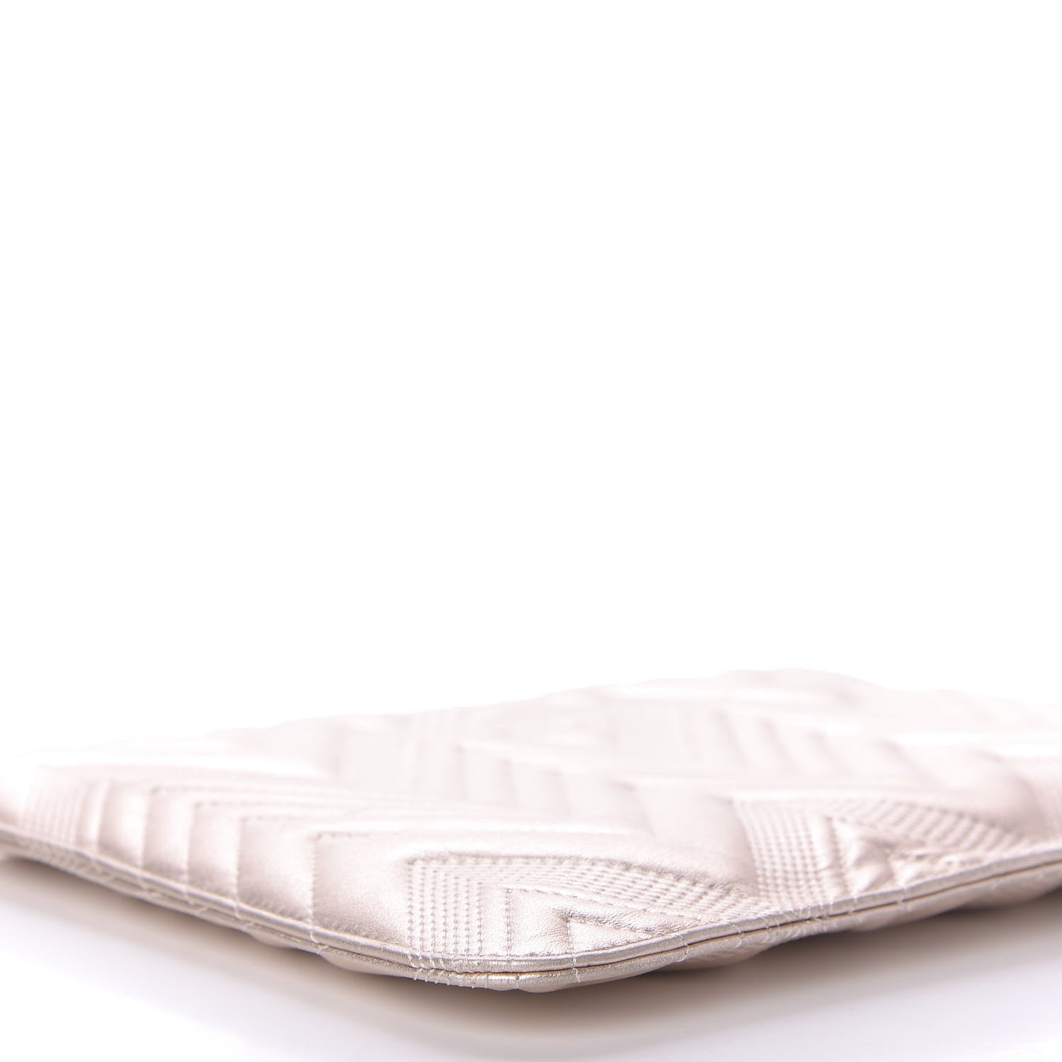 Chanel Metallic Lambskin Chevron Quilted Medium Cosmetic Case 6 of 9