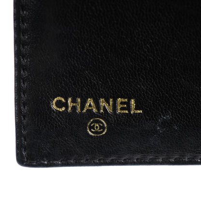 Chanel Lambskin Embossed Camellia Flap Wallet Black 6 of 8