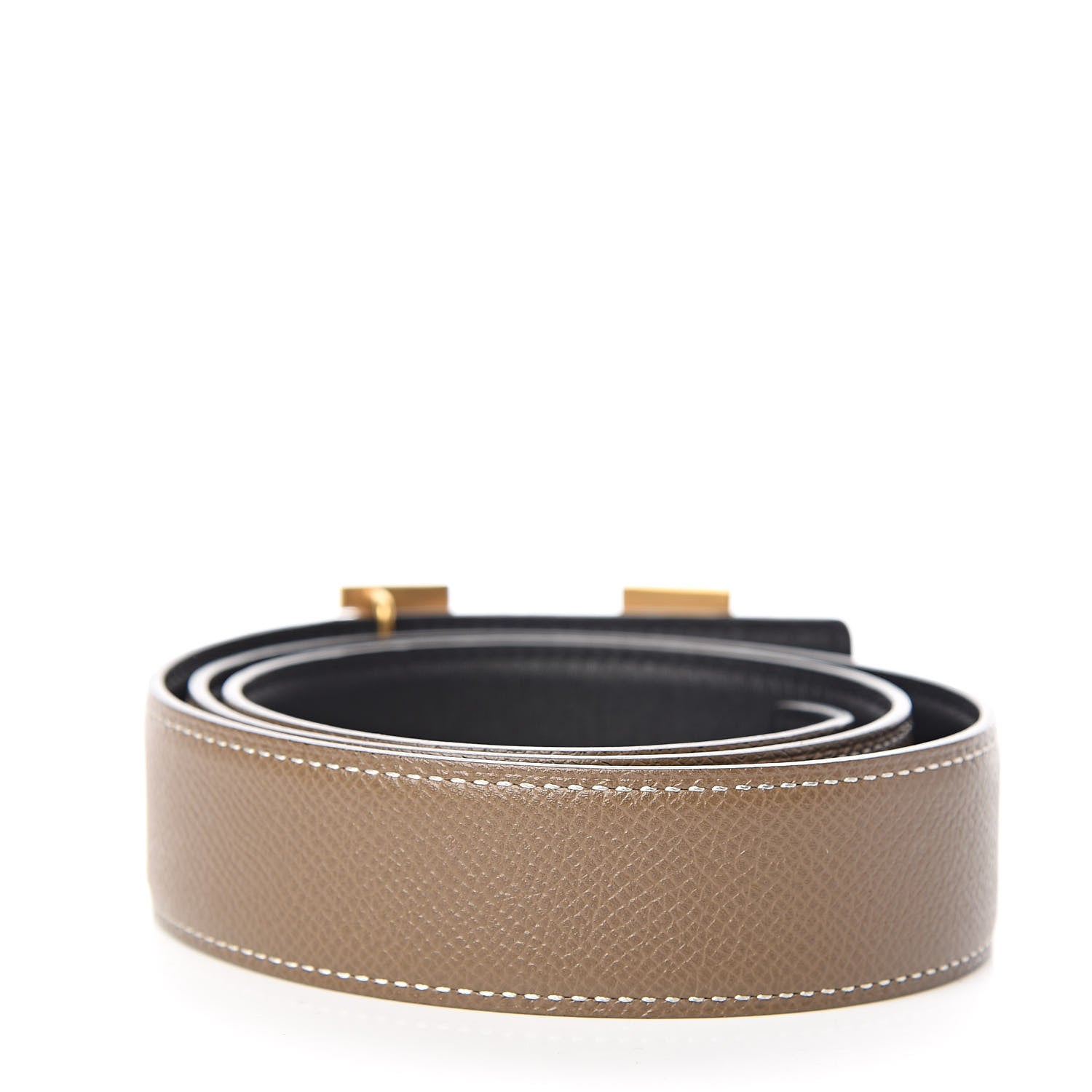 Hermes Swift Epsom 32mm H Belt 75 Black Etoupe 3 of 6